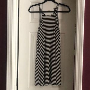 Striped high neck dress